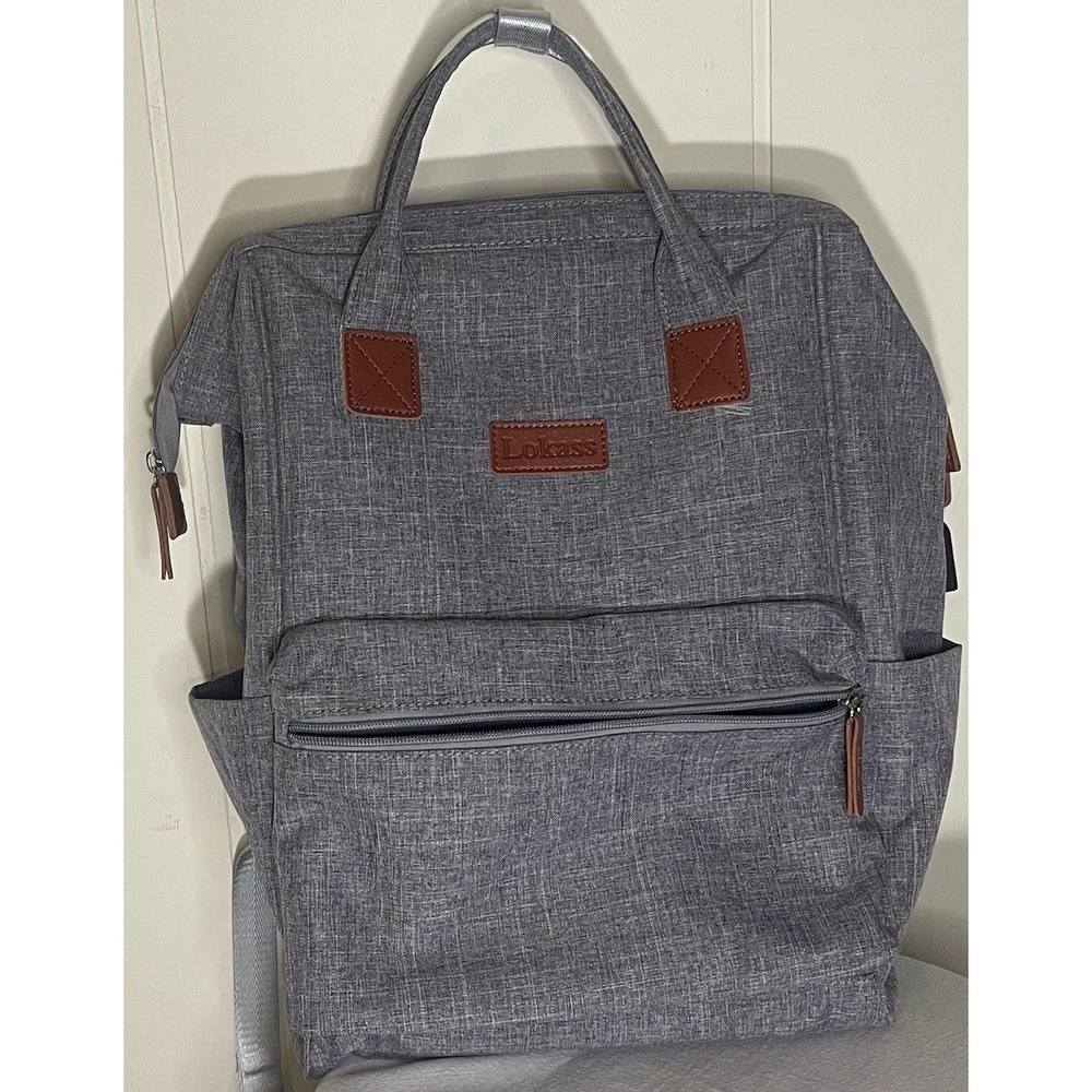 LOKASS Water-Resistant Laptop Backpack with USB Charging Port School/College Bag